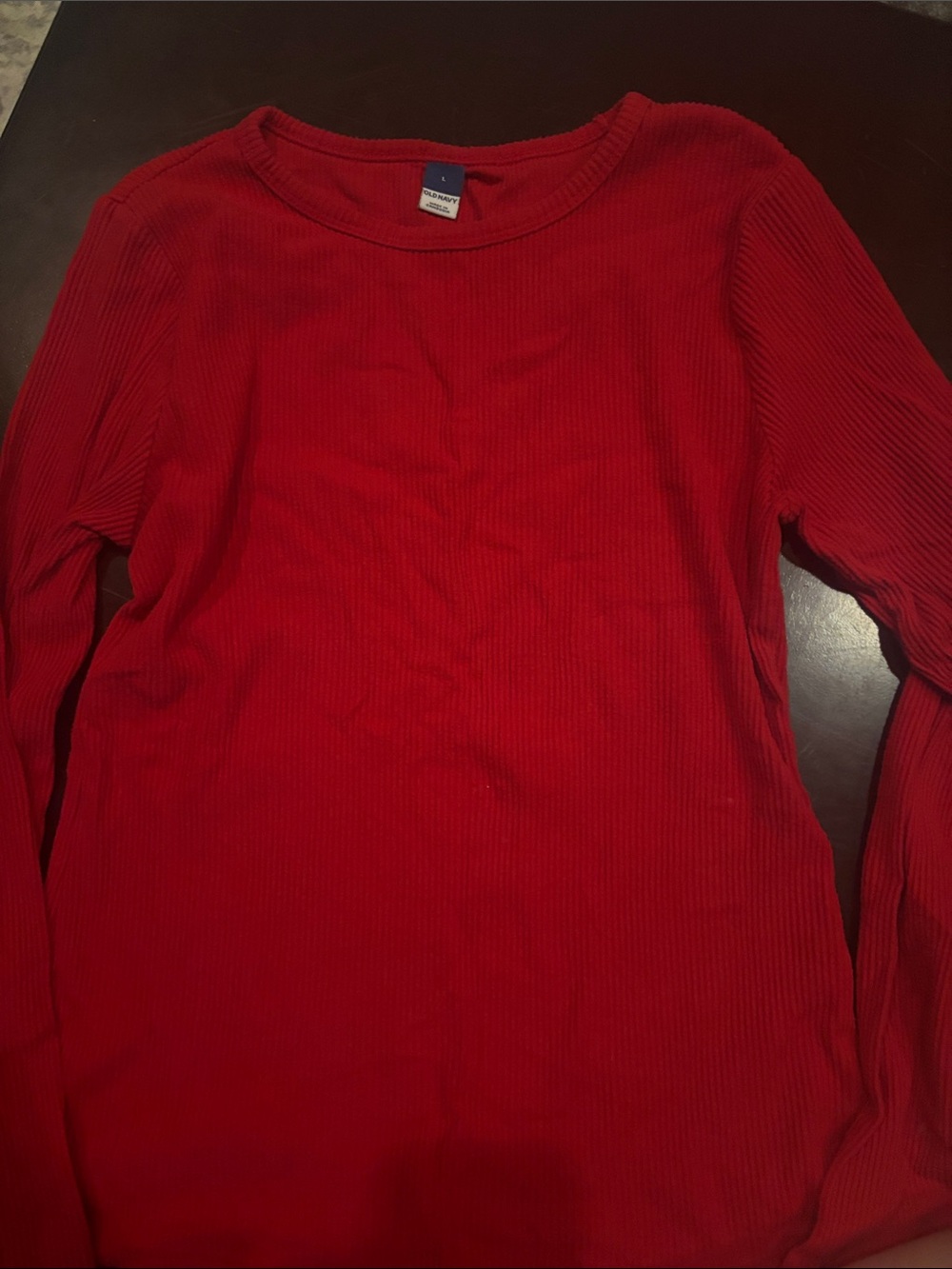 Old Navy Red Ribbed long-sleeve top